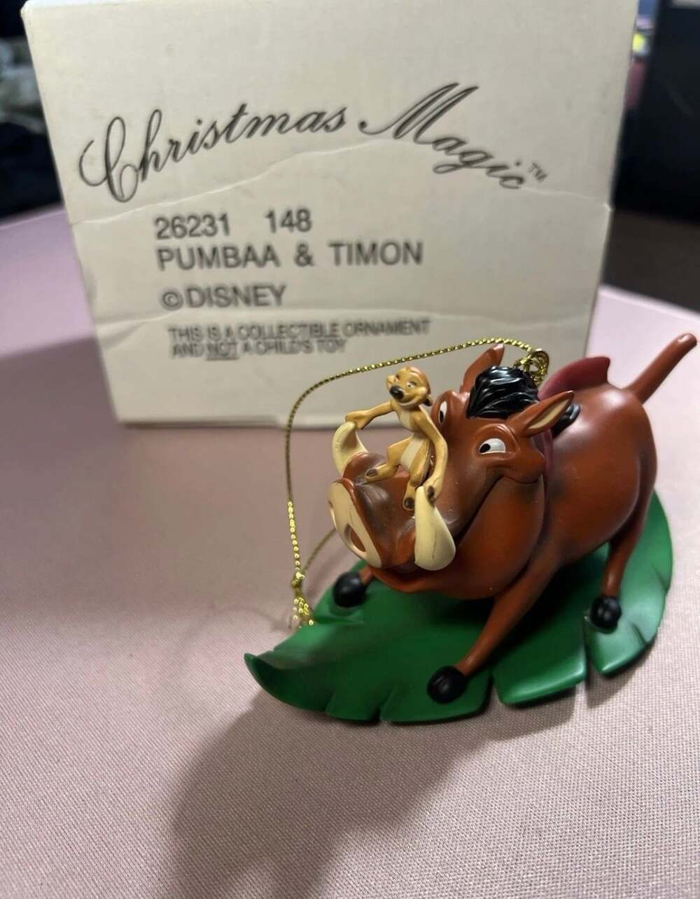 Grolier President's Edition Disney Lion King Pumbaa & Timon Christmas Magic Orna